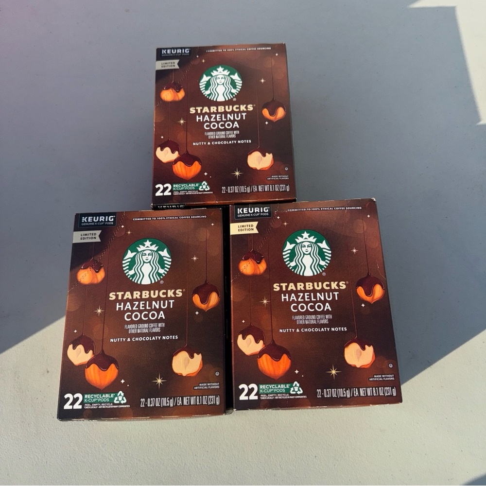 3)Starbucks Hazelnut Cocoa Flavored Coffee Keurig 66 K-Cup BB Date 7/2026